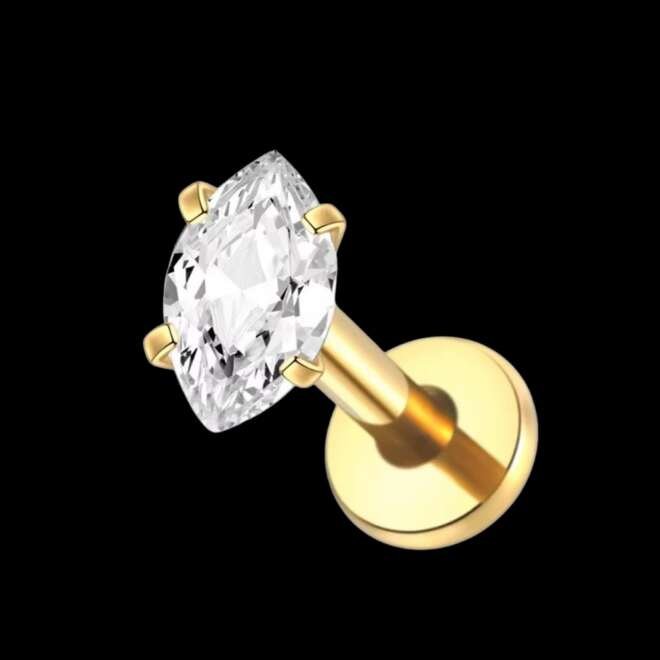Classic Solitaire Marquise Stud