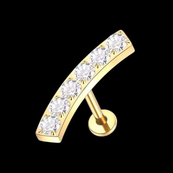 Bold Curve Zirconia Bar Piercing