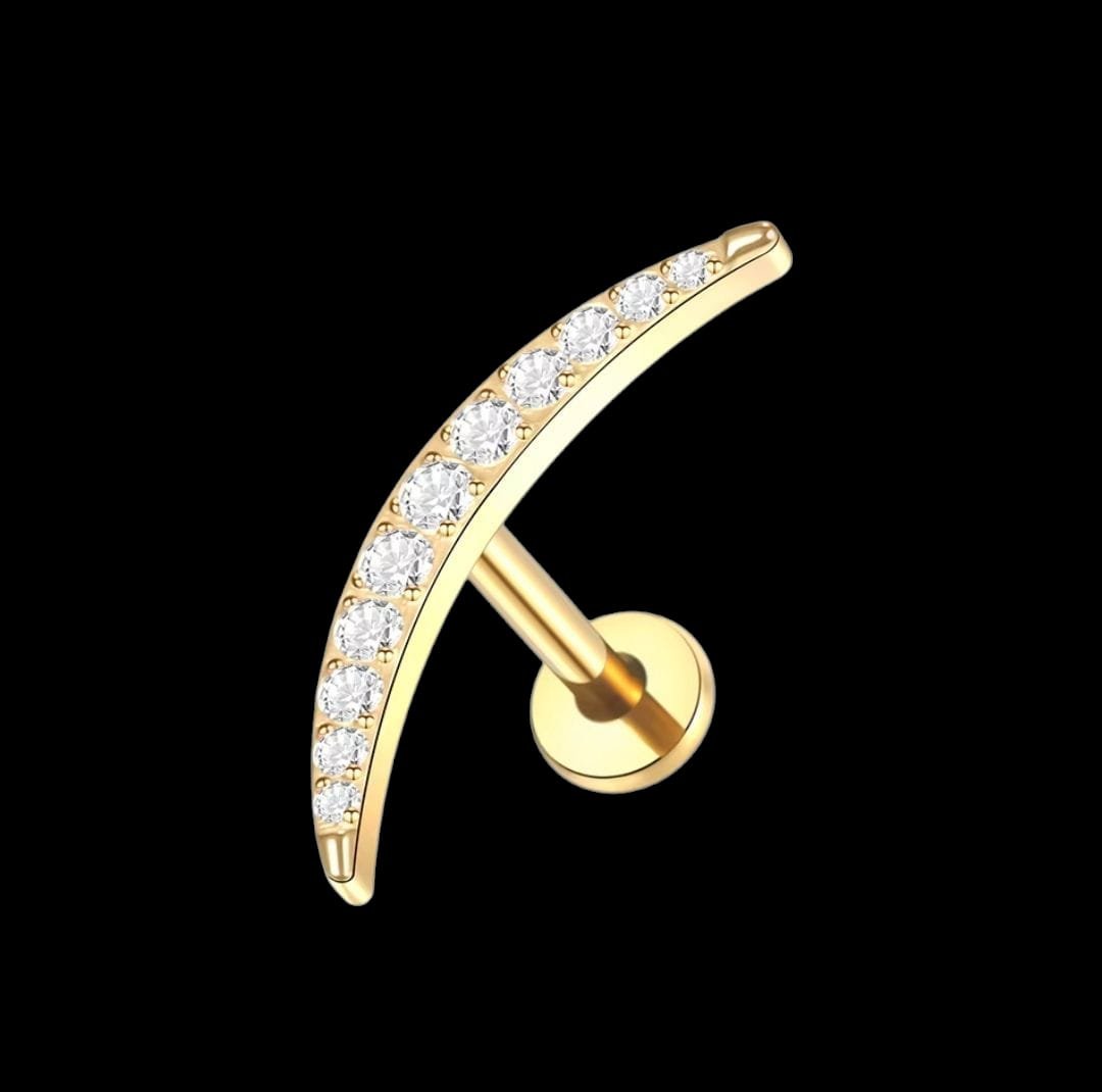 Curved Pavé Zirconia Piercing