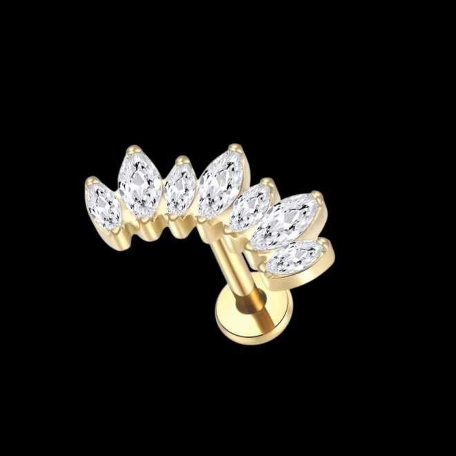 Crown Leaf Titanium Piercing